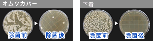 電解水を洗濯水として使用した際の除菌効果